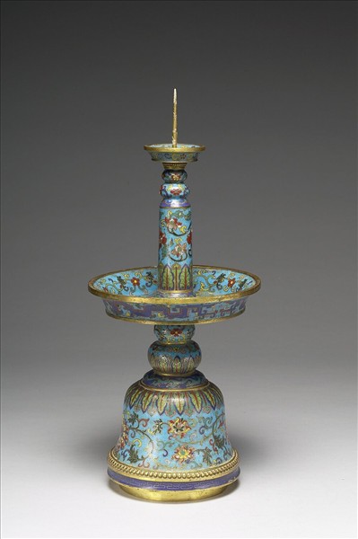 掐絲琺瑯燭台（五供）