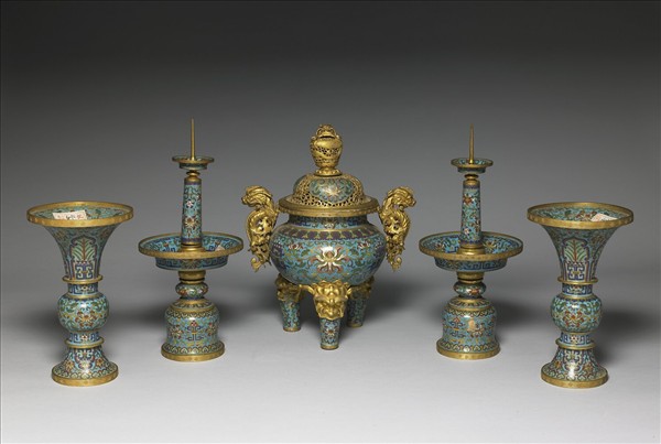 掐絲琺瑯爐（五供）