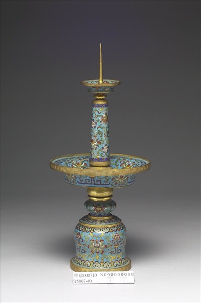 掐絲琺瑯燭台（五供）