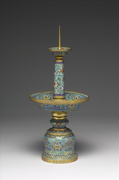 掐絲琺瑯燭台（五供）