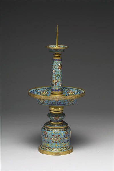 掐絲琺瑯燭台（五供）