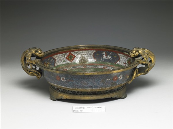 掐絲琺瑯雙鳳紋洗