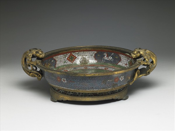 掐絲琺瑯雙鳳紋洗