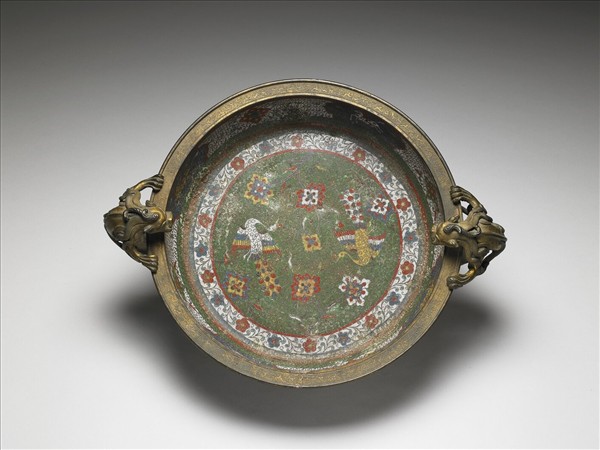 掐絲琺瑯雙鳳紋洗