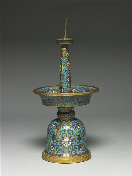 掐絲琺瑯燭台(五供)