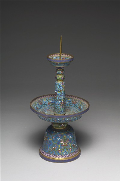 掐絲琺瑯燭台(五供)