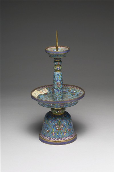 掐絲琺瑯燭台(五供)