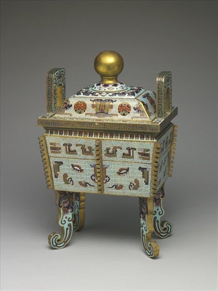 掐絲琺瑯方鼎