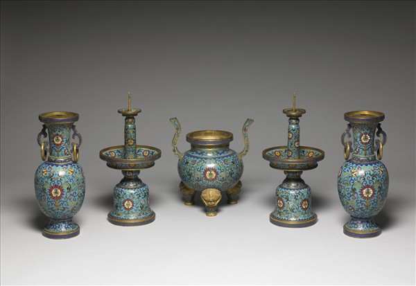 掐絲琺瑯香爐（五供）