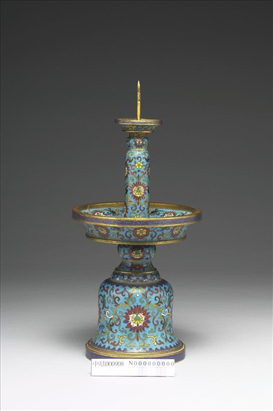掐絲琺瑯燭台（五供）