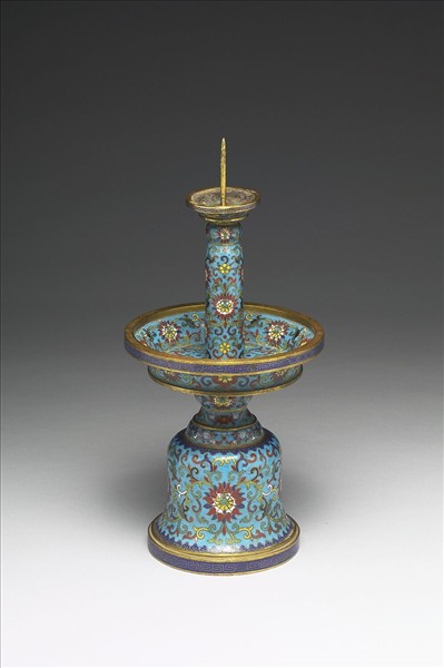 掐絲琺瑯燭台（五供）