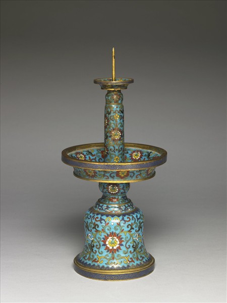 掐絲琺瑯燭台（五供）