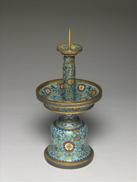 掐絲琺瑯燭台（五供）