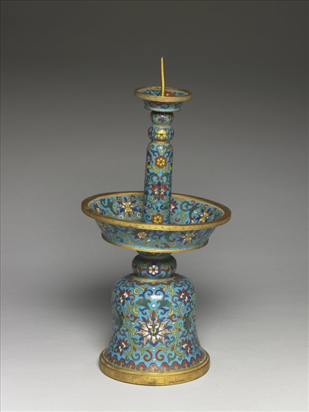 掐絲琺瑯燭台（五供）