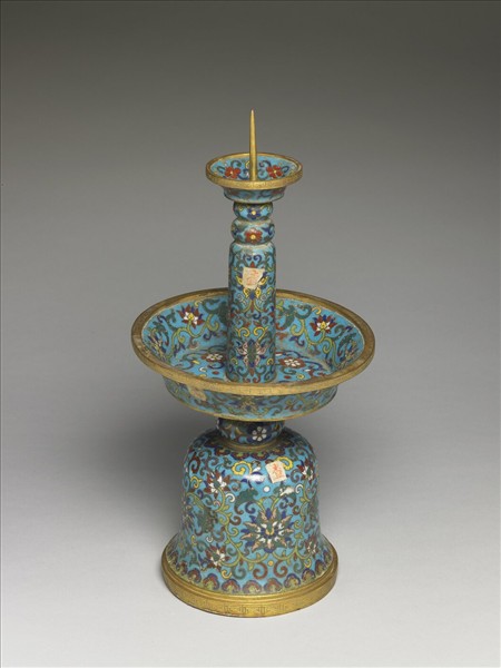 掐絲琺瑯燭台（五供）
