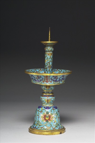 掐絲琺瑯燭台（五供）