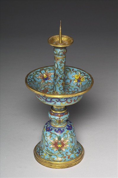 掐絲琺瑯燭台（五供）