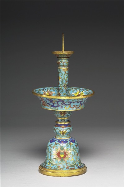 掐絲琺瑯燭台（五供）