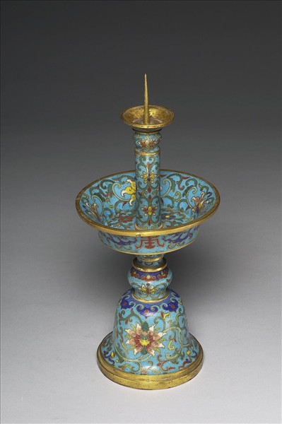 掐絲琺瑯燭台（五供）