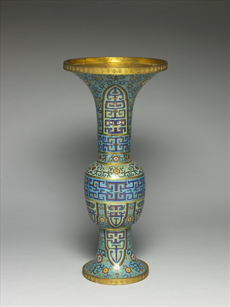 掐絲琺瑯觚形瓶（五供）