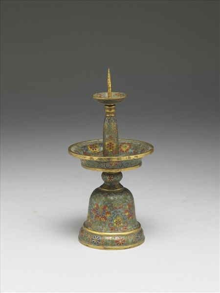 掐絲琺瑯燭台（五供）
