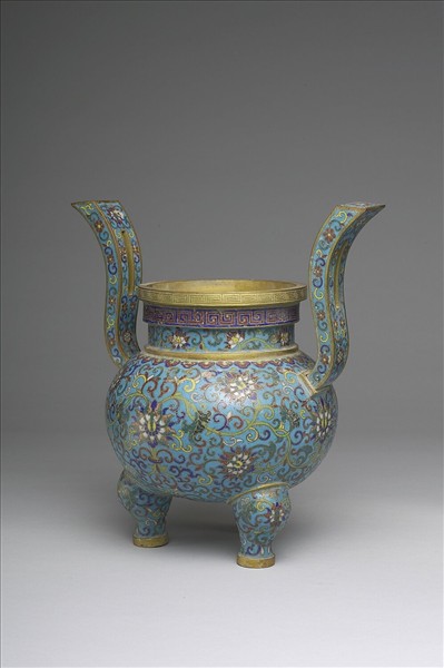 掐絲琺瑯鼎式爐（五供）