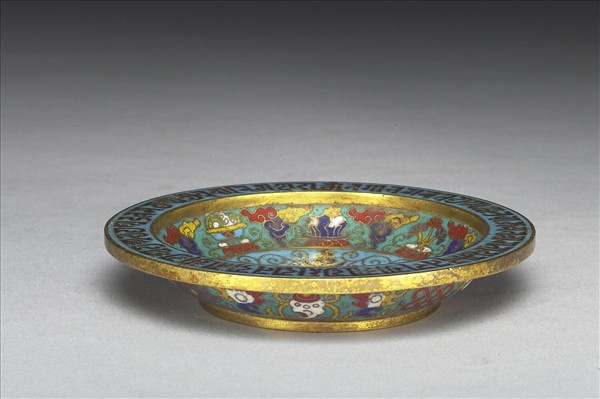 掐絲琺瑯十相自在梵文碟