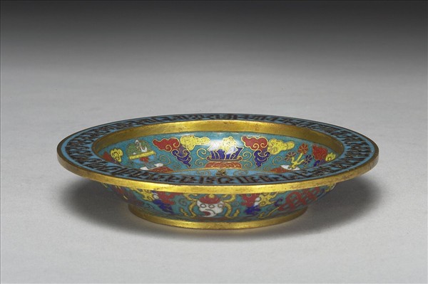 掐絲琺瑯十相自在梵文碟