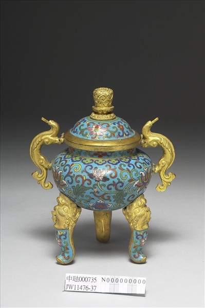 掐絲琺瑯鼎式爐（五供）