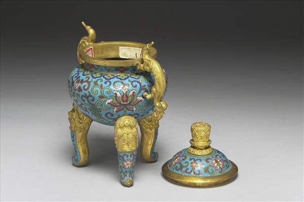 掐絲琺瑯鼎式爐（五供）