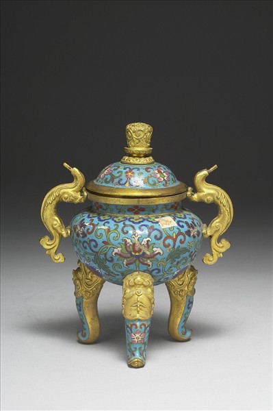 掐絲琺瑯鼎式爐（五供）