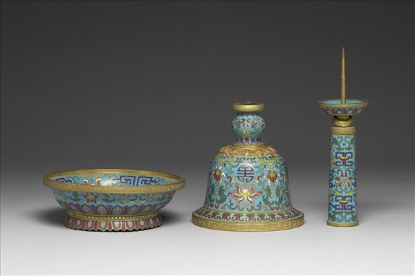 琺瑯燭台（五供）