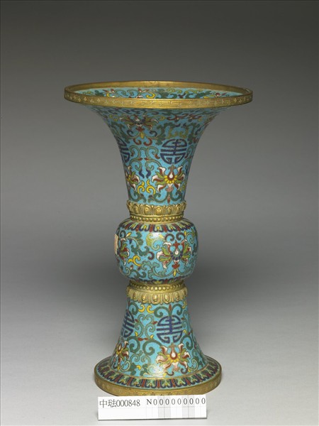 琺瑯觚形瓶（五供）