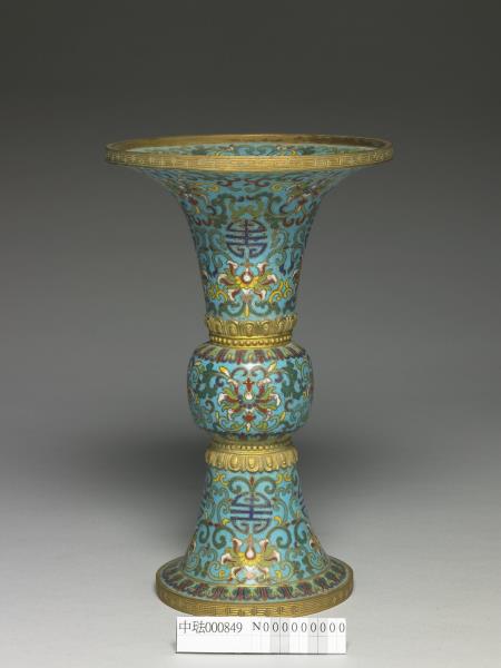 琺瑯觚形瓶（五供）