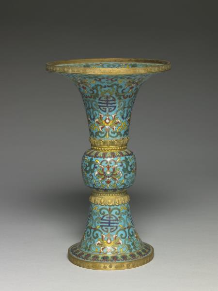 琺瑯觚形瓶（五供）