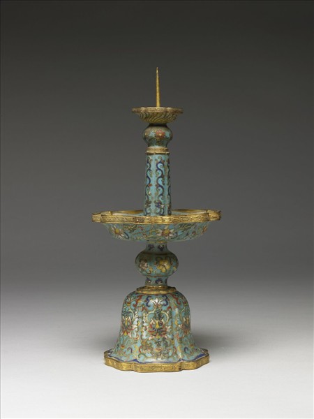 掐絲琺瑯燭台（五供）