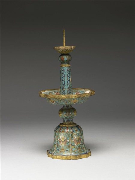 掐絲琺瑯燭台（五供）