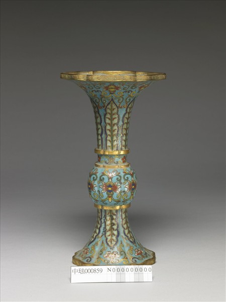 掐絲琺瑯觚形瓶（五供）