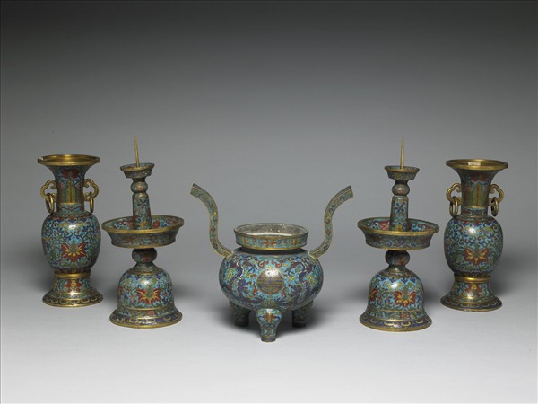 掐絲琺瑯香爐（五供）
