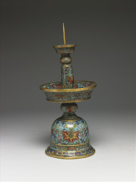 掐絲琺瑯燭台（五供）