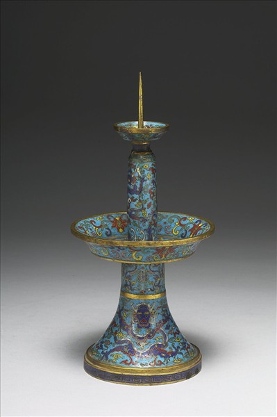 掐絲琺瑯燭台（五供）