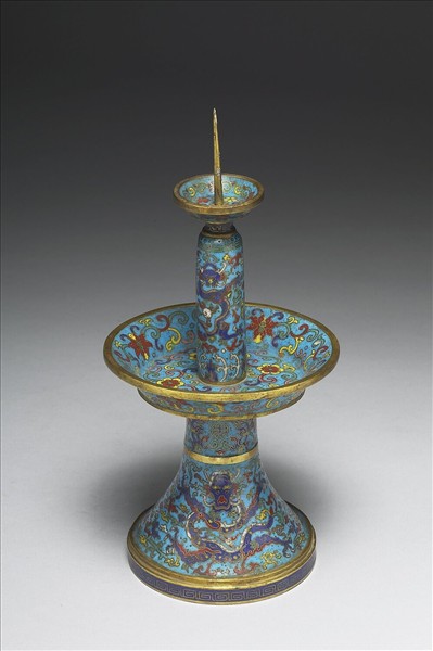 掐絲琺瑯燭台（五供）