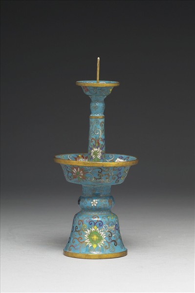 掐絲琺瑯燭台（五供）