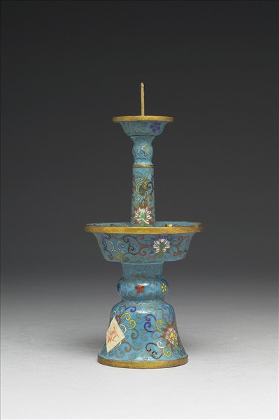 掐絲琺瑯燭台（五供）