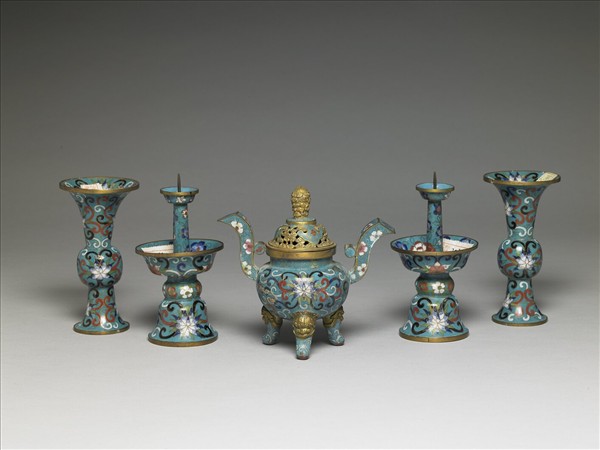 掐絲琺瑯香爐（五供）