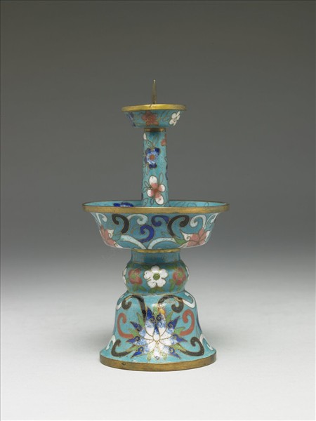 掐絲琺瑯燭台（五供）