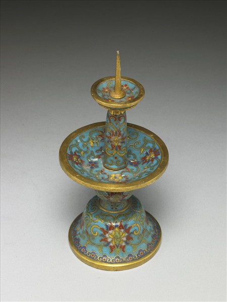掐絲琺瑯燭台（五供）