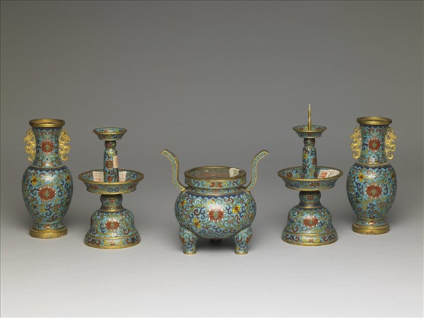 掐絲琺瑯香爐（五供）