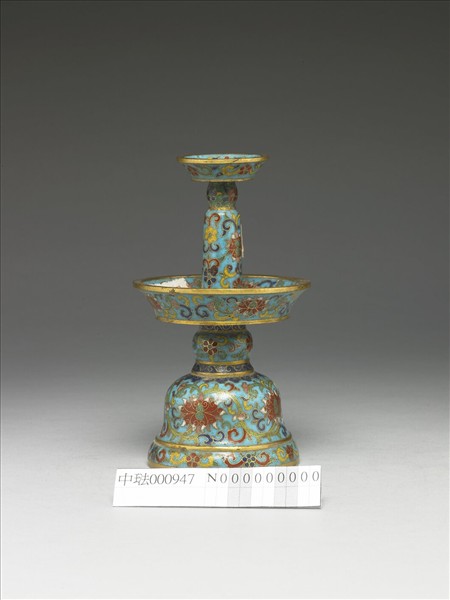 掐絲琺瑯燭台（五供）