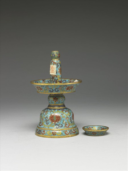 掐絲琺瑯燭台（五供）